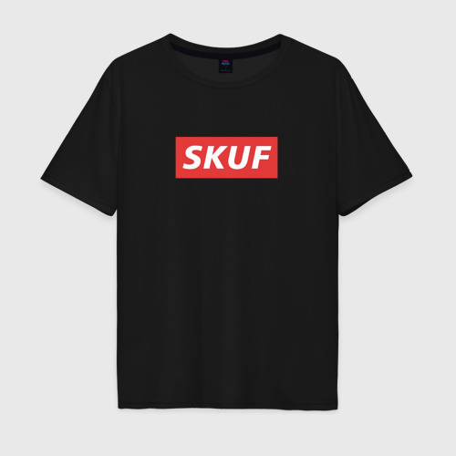 Мужская футболка хлопок Oversize Skuf - trend, цвет черный