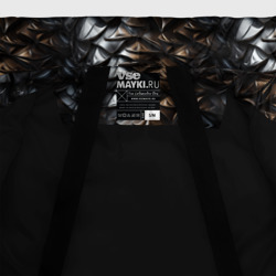 Куртка с принтом Блестящая металлическая  броня для женщины, вид на модели спереди №5. Цвет основы: черный