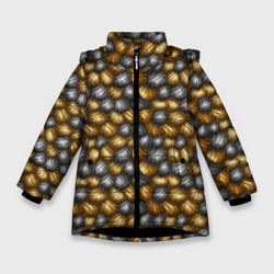 Золотая и серебряная броня  – Зимняя куртка для девочек 3D с принтом купить
