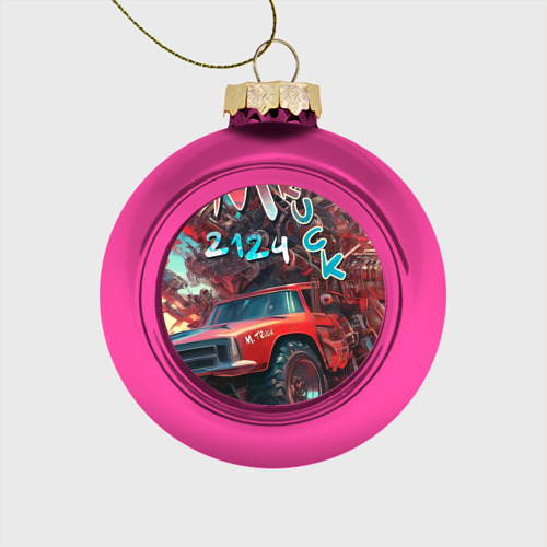 Стеклянный ёлочный шар M.Truck 2124, цвет розовый