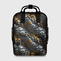 Черная золотистая броня – Женский рюкзак 3D с принтом купить