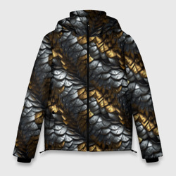 Черная золотистая броня – Мужская зимняя куртка 3D с принтом купить