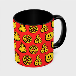 Кружка с полной запечаткой 666 y2k emoji pattern
