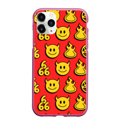 Чехол для iPhone 11 Pro Max матовый 666 y2k emoji pattern