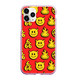 Чехол для iPhone 11 Pro Max матовый 666 y2k emoji pattern