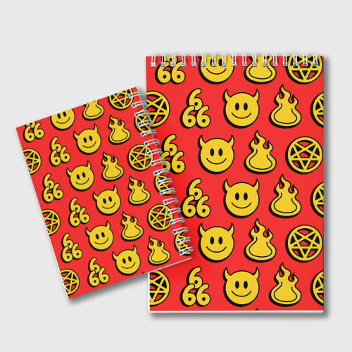 Блокнот 666 y2k emoji pattern, цвет точка - фото 2