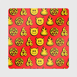 Магнит виниловый Квадрат 666 y2k emoji pattern