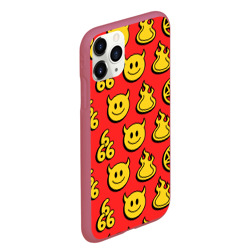 Чехол для iPhone 11 Pro Max матовый 666 y2k emoji pattern - фото 2