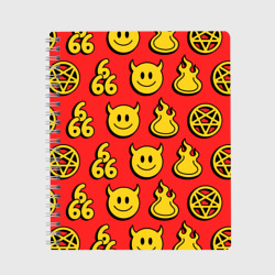 Тетрадь 666 y2k emoji pattern