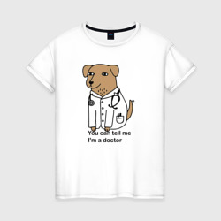 Собака доктор – Женская футболка хлопок с принтом купить со скидкой в -20%