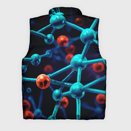 Мужской жилет утепленный 3D Молекулы под микроскопом , цвет черный - фото 2