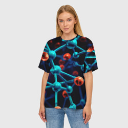 Женская футболка oversize 3D Молекулы под микроскопом  - фото 2