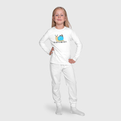 Пижама с принтом Милая улитка с надписью: бегу уже для ребенка, вид на модели спереди №4. Цвет основы: белый