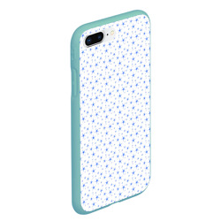 Чехол для iPhone 7Plus/8 Plus матовый Белый с голубыми звёздочками - фото 2