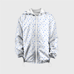 Детская куртка 3D Белый с голубыми звёздочками