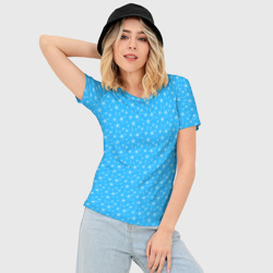 Женская футболка 3D Slim Голубой со звёздочками - фото 2