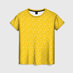 Жёлтый со звёздочками – Женская футболка 3D с принтом купить со скидкой в -26%