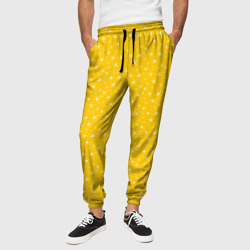 Жёлтый со звёздочками – Мужские брюки 3D с принтом купить