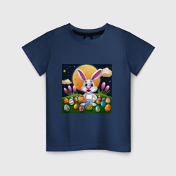 Ушастик и луна – Детская футболка хлопок с принтом купить со скидкой в -20%
