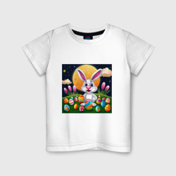 Ушастик и луна – Детская футболка хлопок с принтом купить со скидкой в -20%