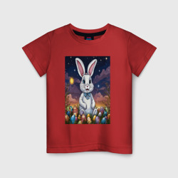 Ночной кролик – Детская футболка хлопок с принтом купить со скидкой в -20%