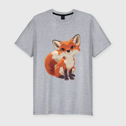 Мужская футболка хлопок Slim Cute little fox