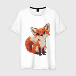 Мужская футболка хлопок Cute little fox