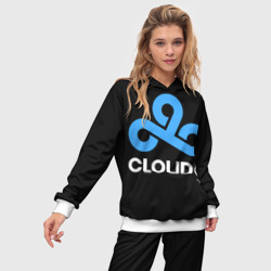 Женский костюм с толстовкой 3D Cloud9 - esports logo - фото 2