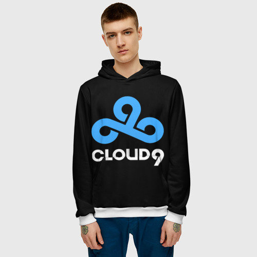 Мужская толстовка 3D Cloud9 - esports logo, цвет белый - фото 3