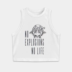 Женская укороченная майка-топ хлопок No explosions no life