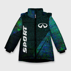Зимняя куртка для девочек 3D Infiniti sport glitch blue