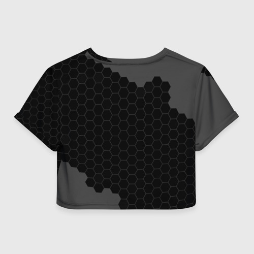 Женская футболка Crop-top 3D Manchester United sport на темном фоне, цвет 3D печать - фото 2