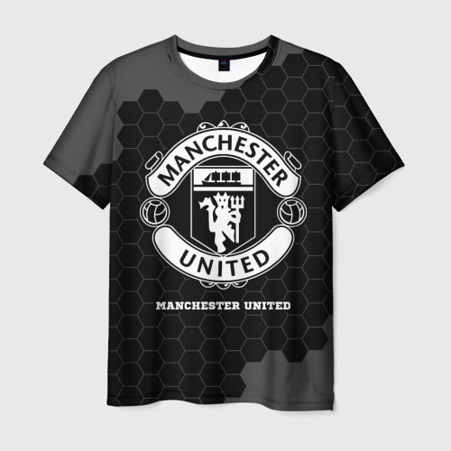 Мужская футболка 3D Manchester United sport на темном фоне, цвет 3D печать