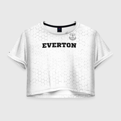 Женская футболка Crop-top 3D Everton sport на светлом фоне посередине, цвет 3D печать