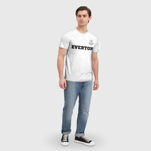 Мужская футболка 3D Everton sport на светлом фоне посередине, цвет 3D печать - фото 5