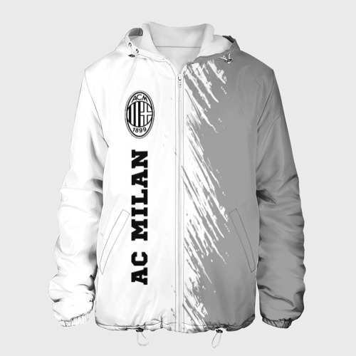 Мужская куртка 3D AC Milan sport на светлом фоне по-вертикали, цвет 3D печать