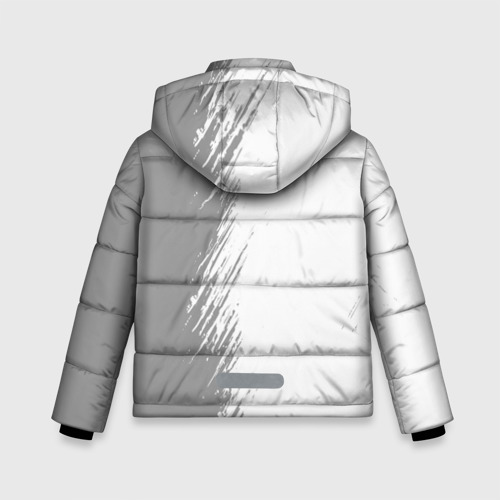 Зимняя куртка для мальчиков 3D с принтом AC Milan sport на светлом фоне по-вертикали, вид сзади #1