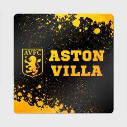 Магнит виниловый Квадрат Aston Villa - gold gradient по-горизонтали