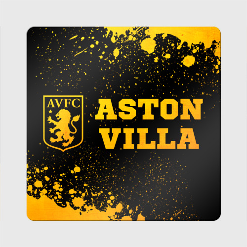 Магнит виниловый Квадрат Aston Villa - gold gradient по-горизонтали