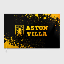 Флаг 3D Aston Villa - gold gradient по-горизонтали