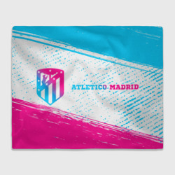 Плед 3D Atletico Madrid neon gradient style по-горизонтали