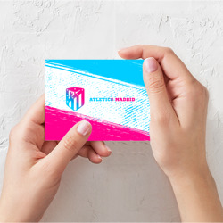 Поздравительная открытка Atletico Madrid neon gradient style по-горизонтали - фото 2