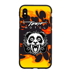 Чехол для iPhone XS Max матовый Tokio Hotel рок панда и огонь