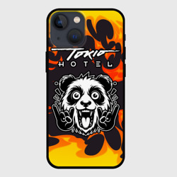 Чехол для iPhone 13 mini Tokio Hotel рок панда и огонь