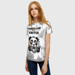 Женская футболка 3D Thousand Foot Krutch рок панда на светлом фоне - фото 2