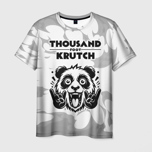 Мужская футболка 3D Thousand Foot Krutch рок панда на светлом фоне, цвет 3D печать
