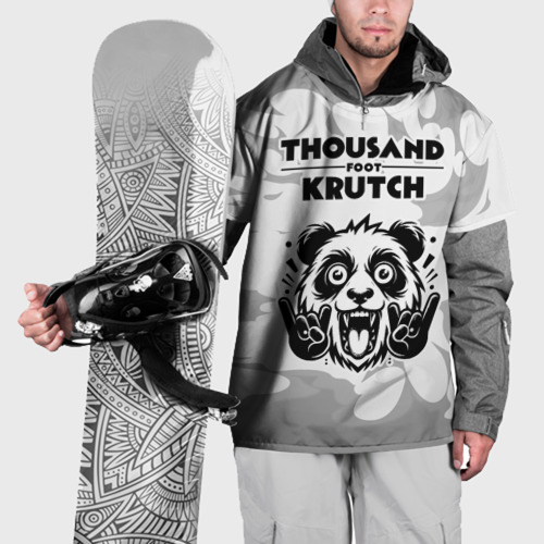 Накидка на куртку 3D Thousand Foot Krutch рок панда на светлом фоне, цвет 3D печать