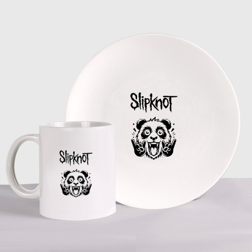 Набор: тарелка + кружка Slipknot - rock panda