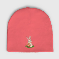 Женская шапка демисезонная Пасхальный кролик и пасхальное яйцо 