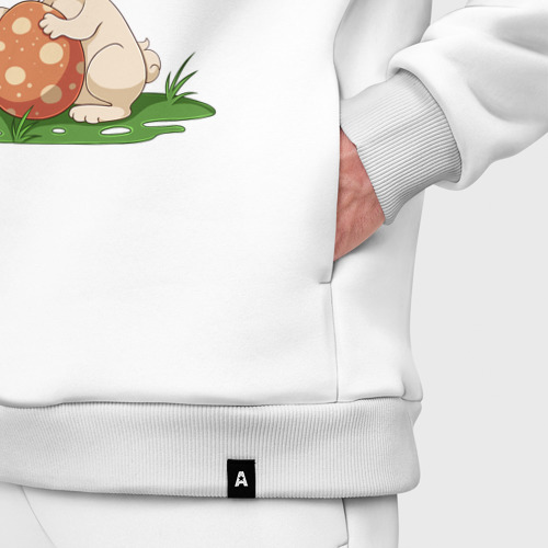 Мужской костюм oversize хлопок с принтом Пасхальный кролик и пасхальное яйцо, фото #4